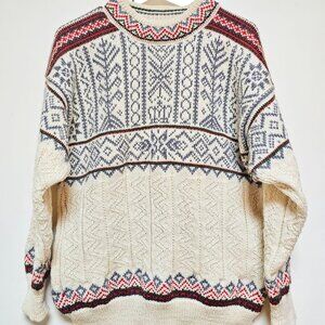 Vintage Dale of Norway Trondheim '94 100% Pure Wool Nordic Knit Sweater Size S